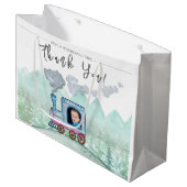  Trein Vervoer Verjaardag Waterverf foto Groot Cadeauzakje (Voorkant Gekanteld)