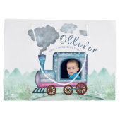  Trein Vervoer Verjaardag Waterverf foto Groot Cadeauzakje (Achterkant)