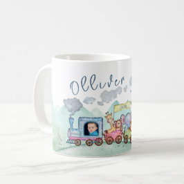 Trein Vervoer Verjaardag Waterverf foto Koffiemok