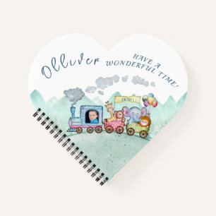  Trein Vervoer Verjaardag Waterverf foto Notitieboek