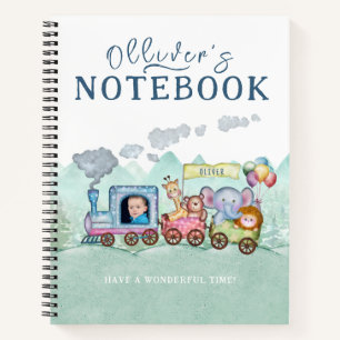  Trein Vervoer Verjaardag Waterverf foto Notitieboek