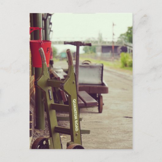 Trein Vintage spoorwegplatform Briefkaart (Voorkant)