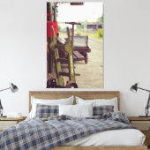 Trein Vintage spoorwegplatform Canvas Afdruk (Insitu (Slaapkamer))