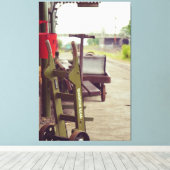 Trein Vintage spoorwegplatform Canvas Afdruk (Insitu (Houten vloer))