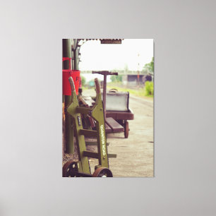 Trein Vintage spoorwegplatform Canvas Afdruk