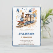 Trein voor 4e verjaardag kaart (Staand voorkant)