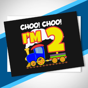 Trein voor kinderen Choo Choo 2de verjaardag Choo  Briefkaart