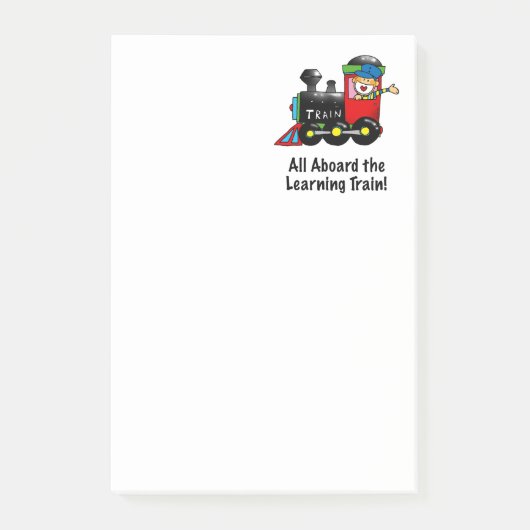 Trein voor terug naar school leren cartoons post-it® notes (Voorkant)
