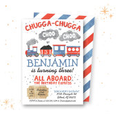 Trein Water Kleur Verjaardag Uitnodiging