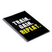 TREIN, WINKEL, REPEAT - Motivatie Gym-werkout Notitieboek (Rechterzijde)