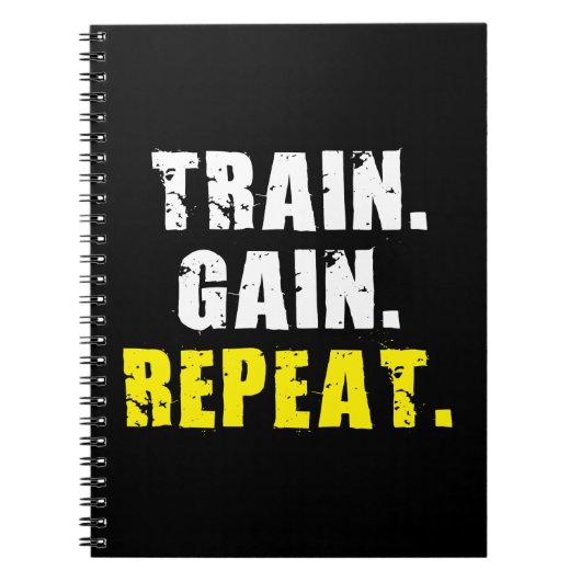 TREIN, WINKEL, REPEAT - Motivatie Gym-werkout Notitieboek (Voorkant)
