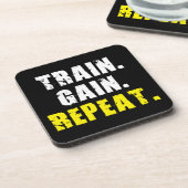 TREIN, WINKEL, REPEAT - Motivatie Gym-werkout Onderzetter (Linkerzijde)