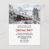  Trein Winter Kerstmis Scene Party Invite Briefkaart (Voorkant)