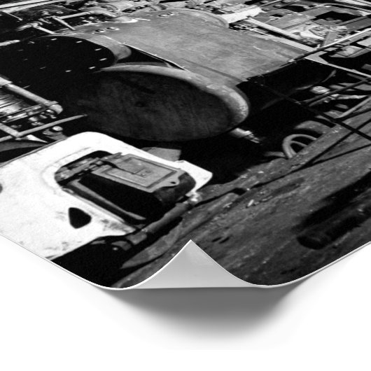 Trein wordt gerepareerd bij de locomotief - 1942 poster (Hoek)