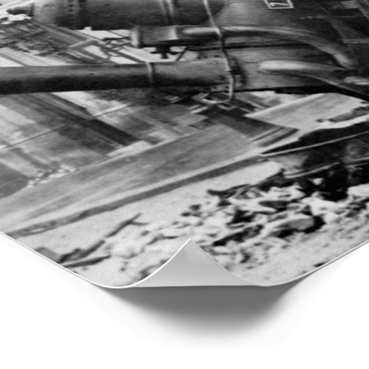 Trein Wreck in Montparnasse Poster (Hoek)