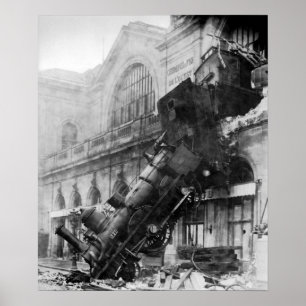 Trein Wreck in Montparnasse Poster