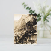 Trein Wreck te Montparnasse 1895  Briefkaart (Staand voorkant)