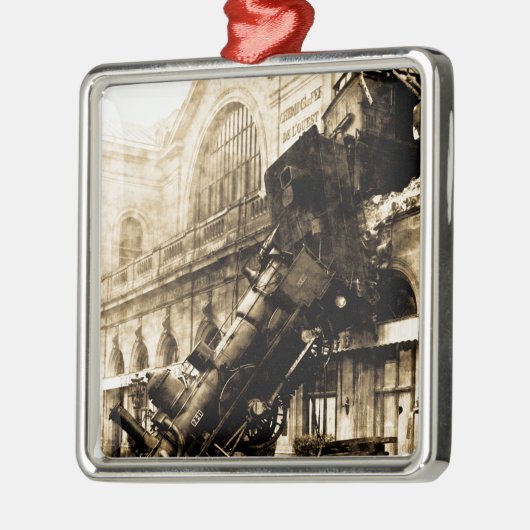 Trein Wreck te Montparnasse 1895  Metalen Ornament (Links)