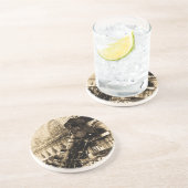 Trein Wreck te Montparnasse 1895  Zandsteen Onderzetter (Zijkant)