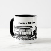  trein zwart wit mok (Voorkant links)