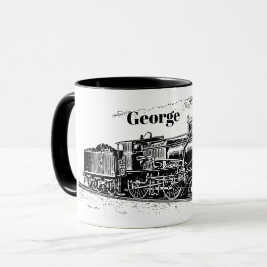  trein zwart wit mok (Voorkant links)