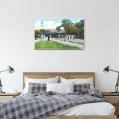 Treinaankomst bij Boyes Hot Springs Canvas Afdruk (Insitu (Slaapkamer))