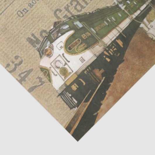 treinafdruk tissuepapier (Detail)