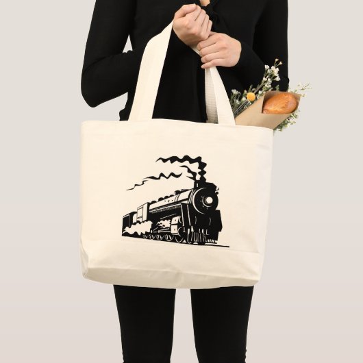 Treinafdrukken Grote Tote Bag (Voorkant (product))
