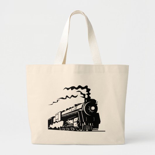 Treinafdrukken Grote Tote Bag (Voorkant)