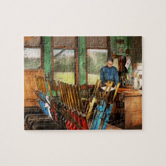 Treinbesturing - in de signaaltoren van 1940 legpuzzel (Horizontaal)