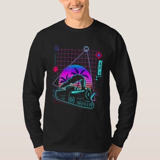 Treinbestuurder Esthetische Vaporwave 80s Stijl Tr T-shirt (Voorkant)