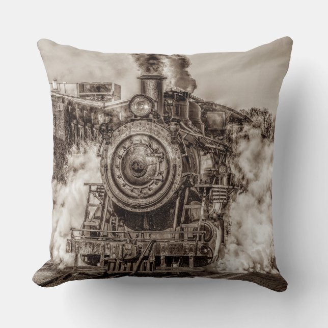 Treinbestuurder met 6-7 Afbeeldingen Kussen (Voorkant)