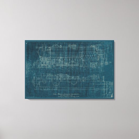Treinblauwdruk I Canvas Afdruk (Voorkant)