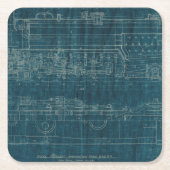 Treinblauwdruk I Kartonnen Onderzetters (Voorkant)