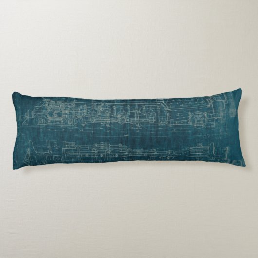 Treinblauwdruk I Lichaamskussen (Achterkant)