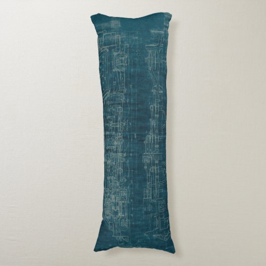 Treinblauwdruk I Lichaamskussen (Voorkant Verticaal)