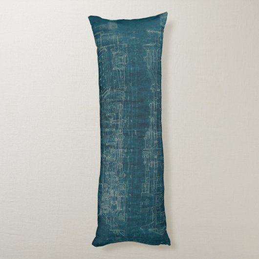 Treinblauwdruk I Lichaamskussen (Achterkant (Verticaal))