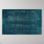 Treinblauwdruk I Poster (Voorkant)
