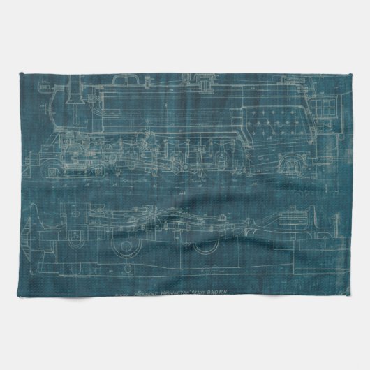 Treinblauwdruk I Theedoek (Horizontaal)