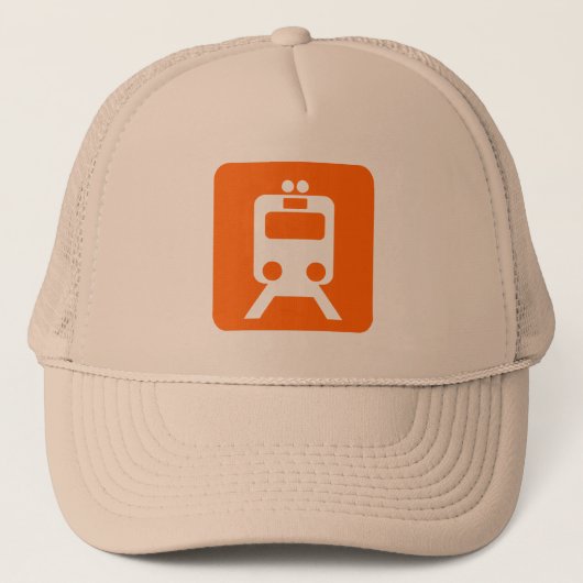 Treinbord - Oranje Trucker Pet (Voorkant)