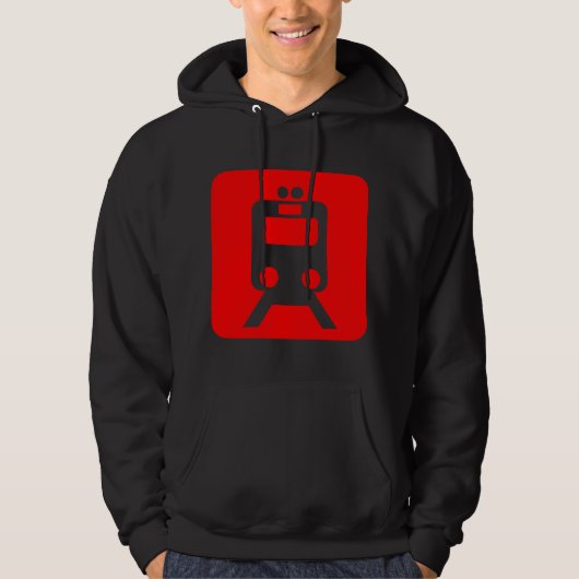 Treinbord - rood hoodie (Voorkant)