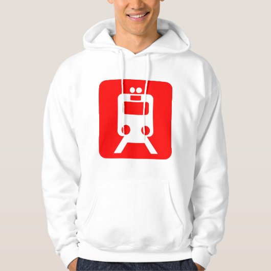 Treinbord - rood hoodie (Voorkant)
