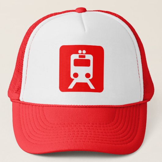 Treinbord - rood trucker pet (Voorkant)