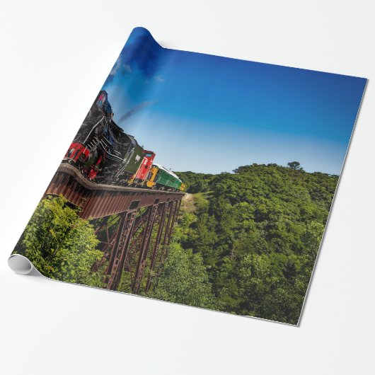 treinbrug foto cadeaupapier (Uitgerold)