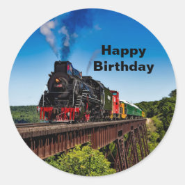  treinbrug foto Verjaardag Ronde Sticker