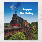  treinbrug foto Verjaardag Wijn Etiket (Enkel label)