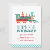 treincretro en kleurrijke kinderen van afgelopen kaart (Voorkant)