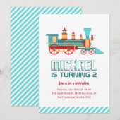  treincretro en kleurrijke kinderen van afgelopen  kaart (Voorkant / Achterkant)