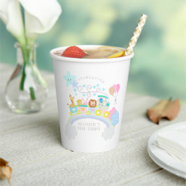 Treindieren Baby Pastel Blauw Papieren Bekers