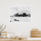 Treinen en honden Alaska 1916 Poster (Keuken)